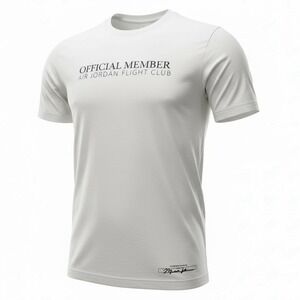 Nike Air Jordan Flight Club Official Member Two-Sided T-shirt White Men's Size M